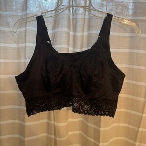 Ruby Ribbon Black lace demiette 40 Elegant Black Lace Trim Bra